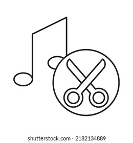 Cutting, editing song concept line icon. Simple element illustration. Cutting, editing song concept outline symbol design from music set. Can be used for web and mobile on white background