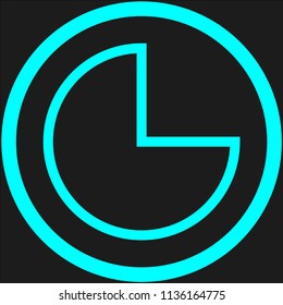 cutting ellipse icon with black background