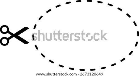 Cutting ellipse shape worksheet element for preschool and kindergarten 