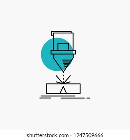 Cutting, engineering, fabrication, laser, steel Line Icon