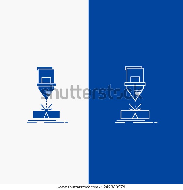 Cutting Engineering Fabrication Laser Steel Line Stock Vector