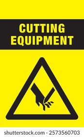 Cutting equipment hazard signs icons