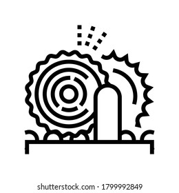 cutting equipment line icon vector. cutting equipment sign. isolated contour symbol black illustration