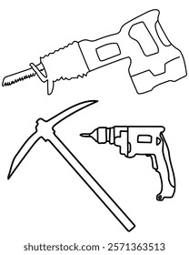 Cutting Essential Drills Construction Vector tools are digital resources for architects, engineers, and designers tools typically use vector graphics to create precise,scalable illustrations.