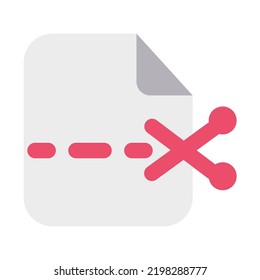 Icono de recorte de archivos con estilo plano