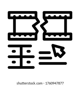 cutting film tape icon vector. cutting film tape sign. isolated contour symbol illustration