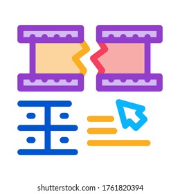 cutting film tape icon vector. cutting film tape sign. color symbol illustration