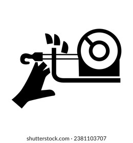 Cortar El Icono Negro Del Peligro Dedo,Ilustración Del Vector, Aislarse En La Etiqueta De Fondo Blanco. EPS10