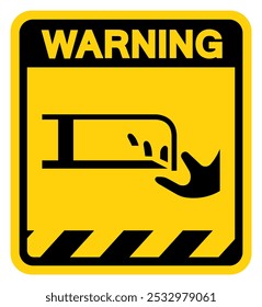 Cutting Of Finger Hazard Warning Sign, Vector Illustration, Isolate On White Background Label. EPS10