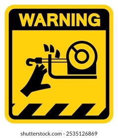 Cutting Of Finger Hazard Warning Sign, Vector Illustration, Isolate On White Background Label. EPS10