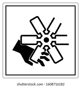 Cutting of Fingers Or Hand Engine Fan Symbol Sign, Vector Illustration, Isolate On White Background Label .EPS10