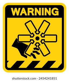 Cutting of Fingers Or Hand Engine Fan Warning Sign, Vector Illustration, Isolate On White Background Label .EPS10