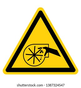 Cutting of Fingers or Hand Rotating Blade Symbol Sign, Vector Illustration, Isolate On White Background Label .EPS10  