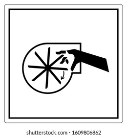 Cutting of Fingers or Hand Rotating Blade Symbol Sign, Vector Illustration, Isolate On White Background Label .EPS10