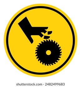 Cutting Of Fingers Or Hand Rotating Blade Symbol Sign, Vector Illustration, Isolate On White Background Label .EPS10