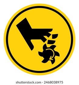 Cutting of Fingers Rotating Blade Symbol Sign, Vector Illustration, Isolate On White Background Label .EPS10