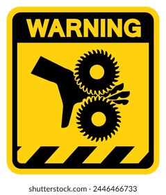 Cutting of Fingers Rotating Blades Warning Sign, Vector Illustration, Isolate On White Background Label .EPS10