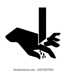 Cutting of Fingers Straight Blade Black Icon ,Vector Illustration, Isolate On White Background Label. EPS10
