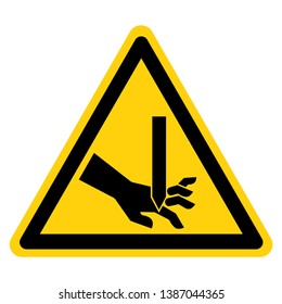 Cutting of Fingers Straight Blade Symbol Sign, Vector Illustration, Isolate On White Background Label .EPS10  
