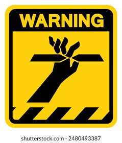 Cutting of Fingers Warning Sign, Vector Illustration, Isolate On White Background Label .EPS10