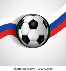 Cutting. Football sign for sport and soccer championship design. Russian flag