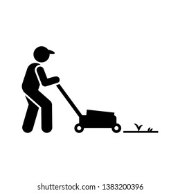 Cutting, gardener, grass, man icon. Element of gardening icon. Premium quality graphic design icon. Signs and symbols collection icon for websites, web design, mobile app