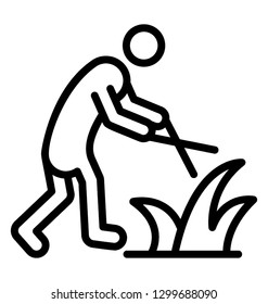 Cutting grass icon design 