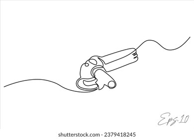 cutting grinder continuous line art drawing