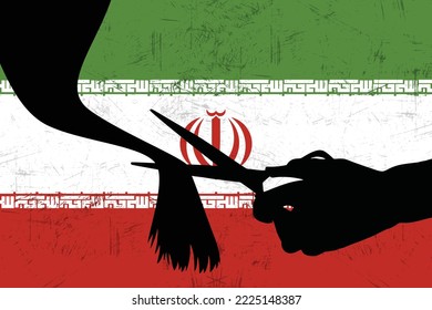 cutting hair iranian woman protest