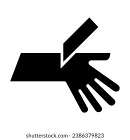 Cutting Hand Black Icon,Vector Illustration, Isolate On White Background Label. EPS10