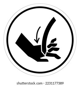 Cutting of Hand Curved Blade Of Circle Symbol Sign, Vector Illustration, Isolate On White Background Label .EPS10