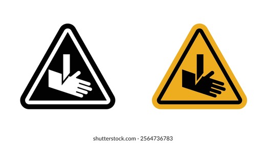 Cutting hand straight blade sign vectors in flat syle