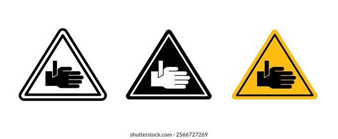 Cutting hand straight blade signs vector collection pack