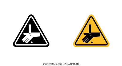 Cutting hand straight blade signs vector graphic pack