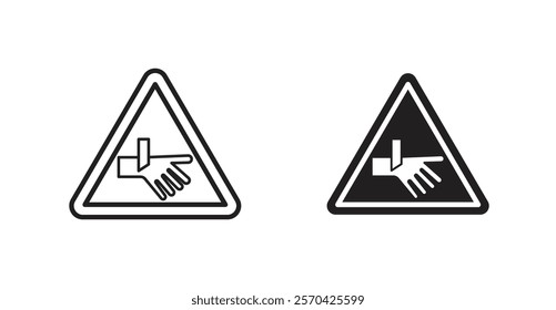 Cutting hand straight blade vectors web signs set