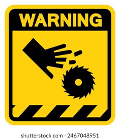 Cutting Hand Warning Sign, Vector Illustration, Isolate On White Background Label .EPS10