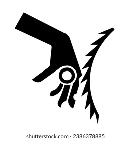 Cutting Hazard Black Icon,Vector Illustration, Isolate On White Background Label. EPS10