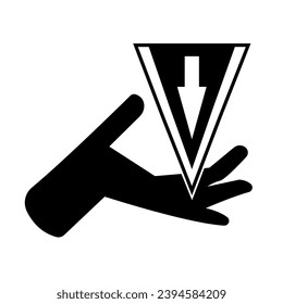 Cutting Hazard Black Icon,Vector Illustration, Isolate On White Background Label. EPS10