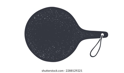 Cutting kitchen board. Kitchen design with hand draw cutting board. Wall decor, poster, sign, for quote, card, banner. Mockup of black textured cutting board on kitchen for menu. Vector Illustration