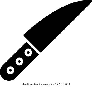 Recortar el icono del vector del cuchillo Estilo de glifo