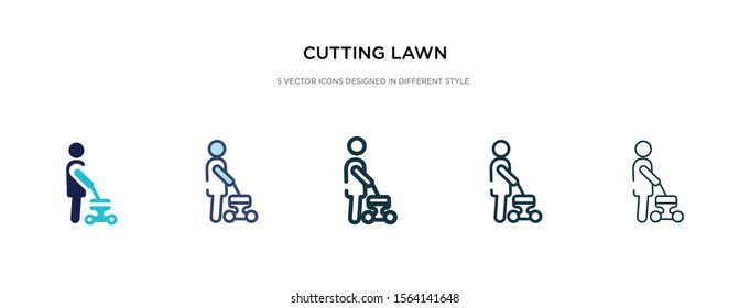 cutting lawn icon in different style vector illustration. two colored and black cutting lawn vector icons designed in filled, outline, line and stroke style can be used for web, mobile, ui