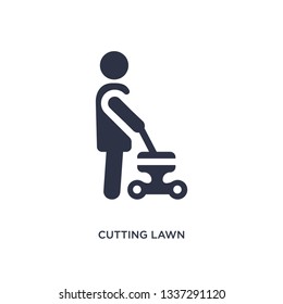 cutting lawn isolated icon. Simple element illustration from behavior concept. cutting lawn editable logo symbol design on white background. Can be use for web and mobile.