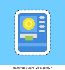Cutting line sticker atm crypto. Crypto currency elements.