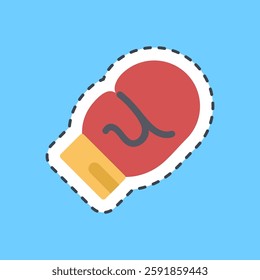 Cutting line sticker boxing. Sports elements.