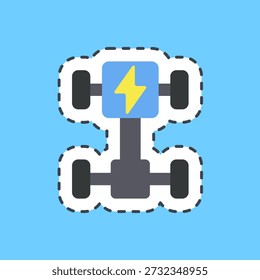 Cutting line sticker chassis. Electric vehicle elements.