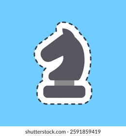 Cutting line sticker chess. Sports elements.