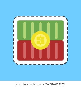 Línea de corte de los costos del contenedor de pegatinas. Exportar Elementos de importación.