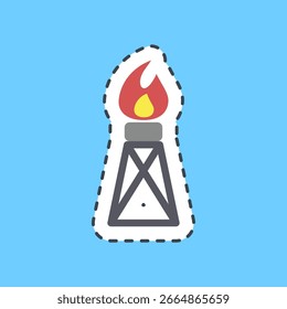 Cutting line sticker drilling rig. Oil Industry elements.