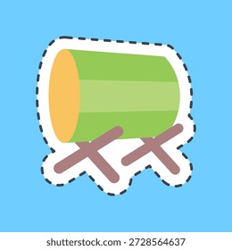 Cutting line sticker drum. Ramadan kareem elements.