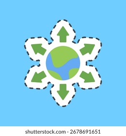 Cutting line sticker export. Export import elements.